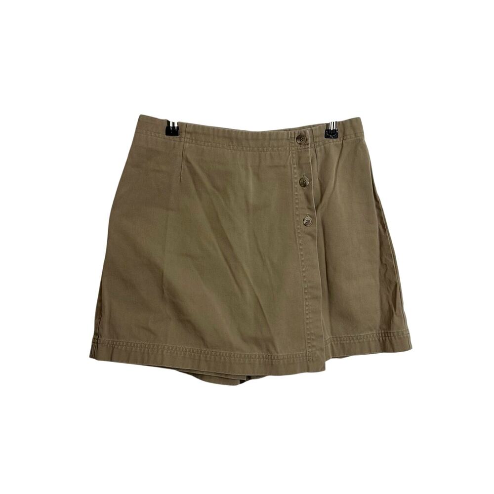 Sonoma Skort Womens 8 Khaki Wrap Button Front Mini 100% Cotton Vintage 90s